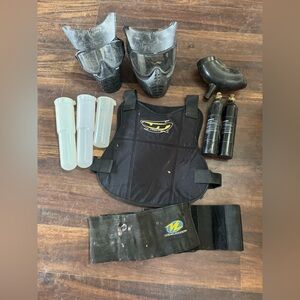 Black Paintball Vest and Mask Set